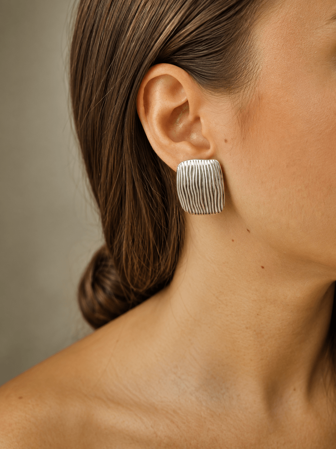 Orecchini Bottone Argento