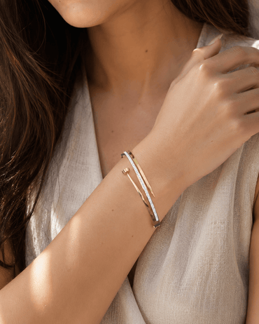 Bracciale Chiodo in Strass Dorato