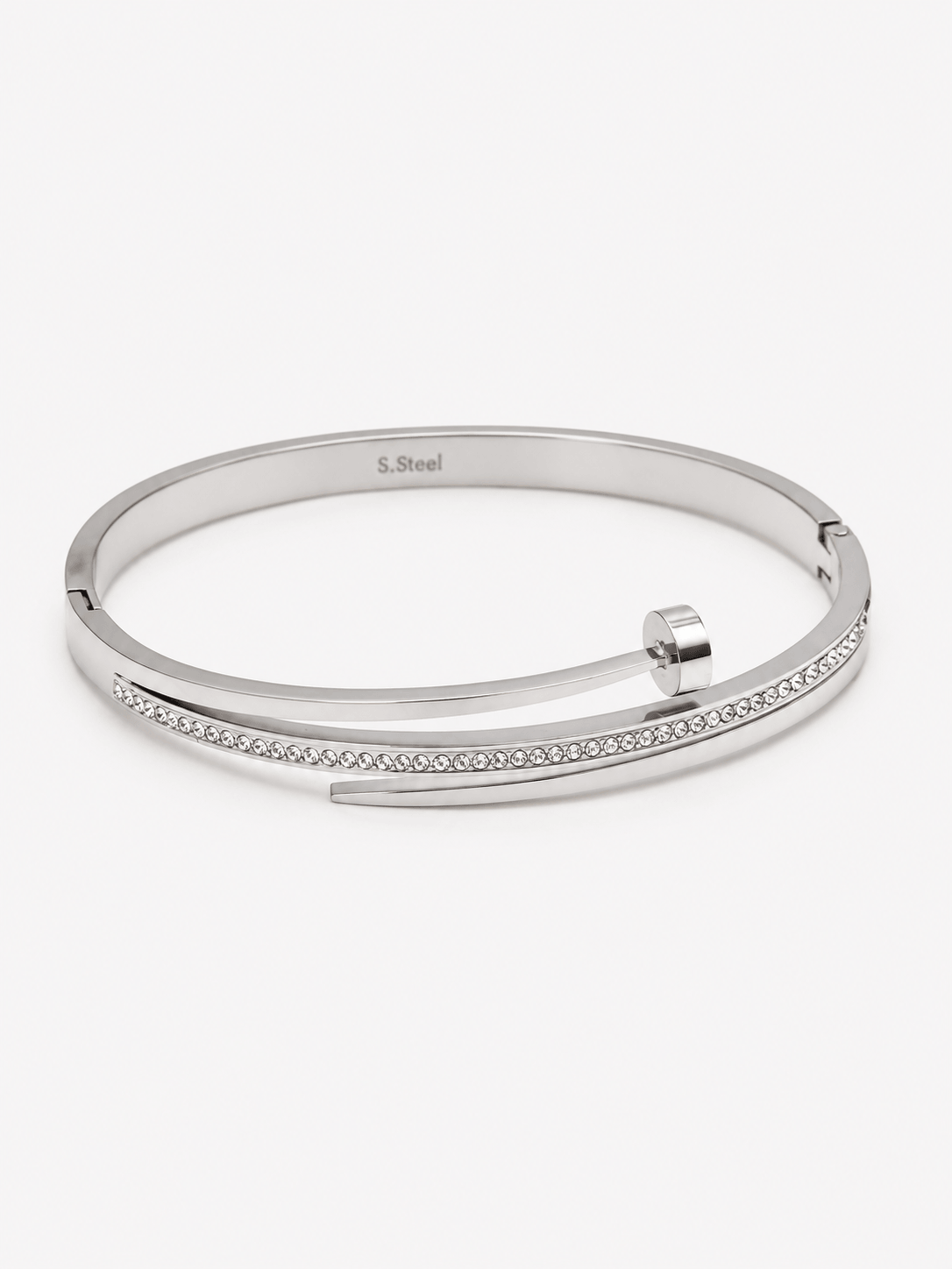 Bracciale Chiodo in Strass Argentato