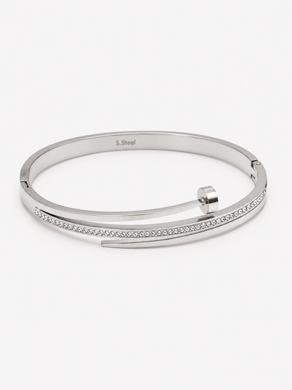Bracciale Chiodo in Strass Argentato