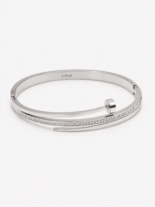 Bracciale Chiodo in Strass Argentato