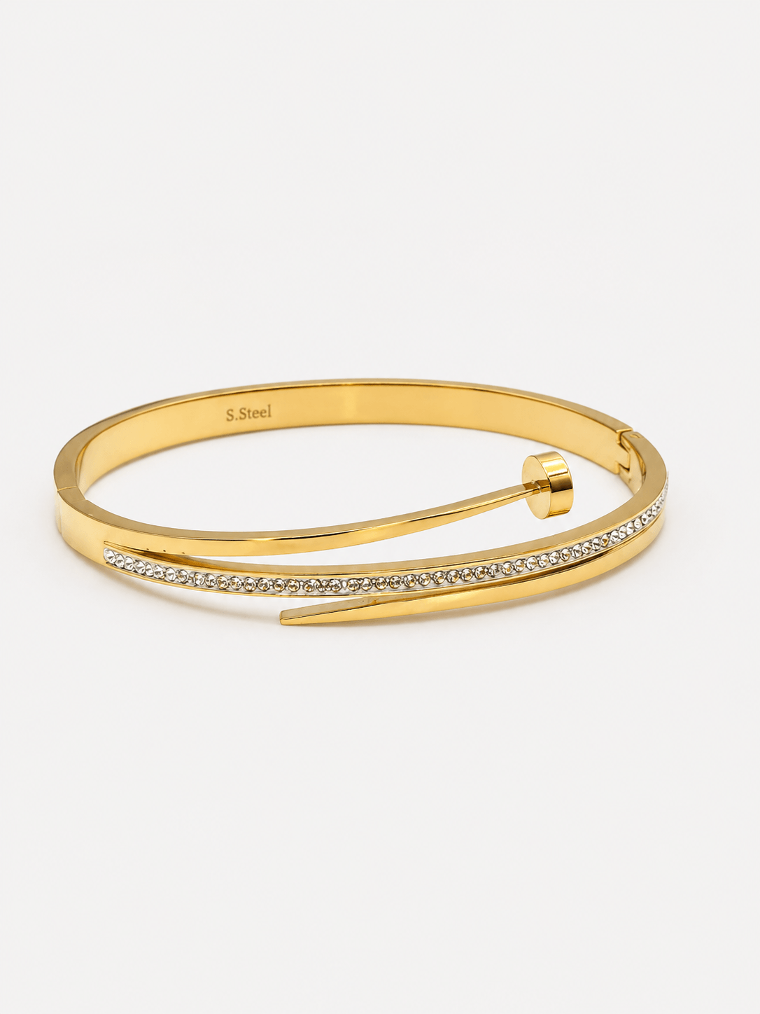 Bracciale Chiodo in Strass Dorato