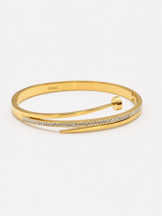 Bracciale Chiodo in Strass Dorato