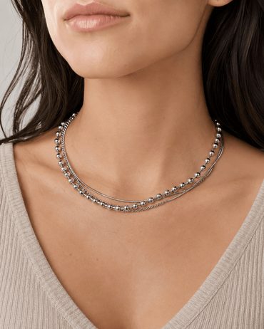 Collana Bubble a Tre Fili Argento