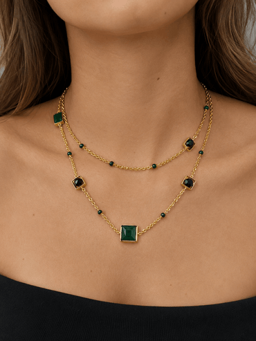 Collana Lunga Crystal Émeraude