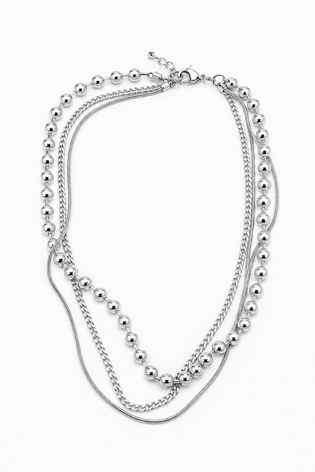 Collana Bubble a Tre Fili Argento