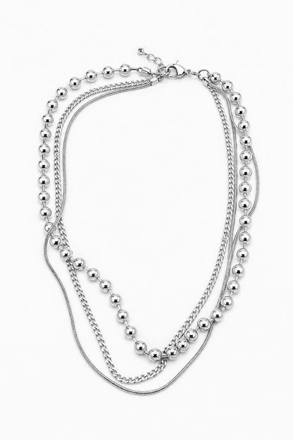 Collana Bubble a Tre Fili Argento