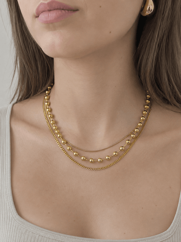 Collana Bubble a Tre Fili Dorata